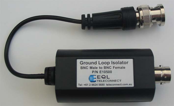 EQL Ground Loop Isolator E10500 BNC Male to BNC Female